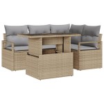 vidaXL Set de canapele pentru grădină Manual 5 pcs bej și gri deschis