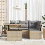 vidaXL Set de canapele pentru grădină Manual 5 pcs bej și gri deschis