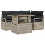 vidaXL Set de canapele pentru grădină cu pernă 5 pcs Gri deschis vidaXL Set de canapele pentru grădină cu pernă 5 pcs Gri deschis