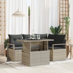 vidaXL Set de canapele pentru grădină cu pernă 5 pcs Gri deschis vidaXL Set de canapele pentru grădină cu pernă 5 pcs Gri deschis