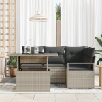 vidaXL Set de canapele pentru grădină cu pernă 5 pcs Gri deschis vidaXL Set de canapele pentru grădină cu pernă 5 pcs Gri deschis