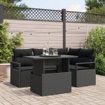 vidaXL Set de canapele pentru grădină 5 pcs Negru 100 x 55 x 73 cm