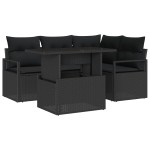 vidaXL Set de canapele pentru grădină 5 pcs Negru 100 x 55 x 73 cm