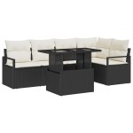 vidaXL Set de canapele pentru grădină cu pernă 6 pcs negru și crem vidaXL Set de canapele pentru grădină cu pernă 6 pcs negru și crem