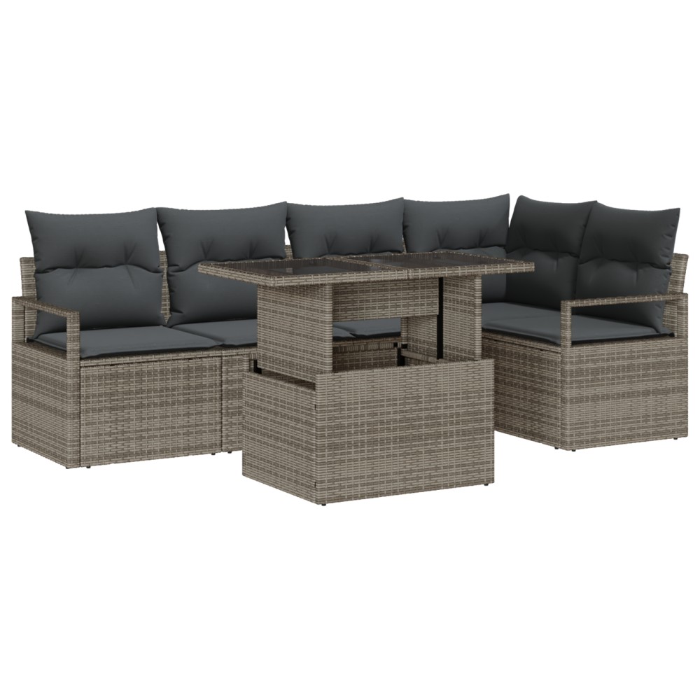 vidaXL Set de canapele pentru grădină 6 pcs Gri 100 x 55 x 73 cm