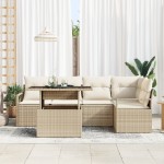 vidaXL Set de canapele pentru grădină cu pernă 6 pcs bej și crem