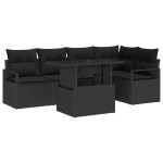 vidaXL Set de canapele pentru grădină 6 pcs Negru 100 x 55 x 73 cm