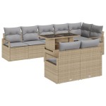vidaXL Set de canapele pentru grădină Manual 9 pcs bej și gri deschis vidaXL Set de canapele pentru grădină Manual 9 pcs bej și gri deschis
