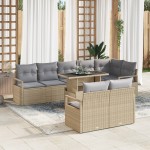 vidaXL Set de canapele pentru grădină Manual 9 pcs bej și gri deschis vidaXL Set de canapele pentru grădină Manual 9 pcs bej și gri deschis