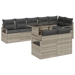 vidaXL Set de canapele pentru grădină cu pernă 9 pcs Gri deschis