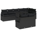 vidaXL Set de canapele pentru grădină 9 pcs Negru 100 x 55 x 73 cm vidaXL Set de canapele pentru grădină 9 pcs Negru 100 x 55 x 73 cm