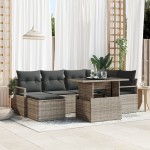 vidaXL Set de canapele pentru grădină cu pernă 7 pcs Gri vidaXL Set de canapele pentru grădină cu pernă 7 pcs Gri
