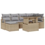 vidaXL Set de canapele pentru grădină 7 pcs bej și gri deschis