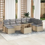 vidaXL Set de canapele pentru grădină 9 pcs bej și gri deschis vidaXL Set de canapele pentru grădină 9 pcs bej și gri deschis