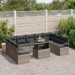 vidaXL Set de canapele pentru grădină 10 pcs Gri 100 x 55 x 73 cm vidaXL Set de canapele pentru grădină 10 pcs Gri 100 x 55 x 73 cm