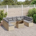 vidaXL Set de canapele pentru grădină Manual 10 pcs bej și gri deschis