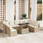 vidaXL Set de canapele pentru grădină cu pernă 10 pcs bej și crem vidaXL Set de canapele pentru grădină cu pernă 10 pcs bej și crem