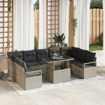 vidaXL Set de canapele pentru grădină cu pernă 10 pcs Gri deschis vidaXL Set de canapele pentru grădină cu pernă 10 pcs Gri deschis