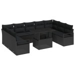 vidaXL Set de canapele pentru grădină 10 pcs Negru 100 x 55 x 73 cm vidaXL Set de canapele pentru grădină 10 pcs Negru 100 x 55 x 73 cm