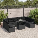 vidaXL Set de canapele pentru grădină 10 pcs Negru 100 x 55 x 73 cm vidaXL Set de canapele pentru grădină 10 pcs Negru 100 x 55 x 73 cm