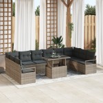vidaXL Set de canapele pentru grădină 11 pcs Gri 100 x 55 x 73 cm