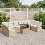 vidaXL Set de canapele pentru grădină cu pernă 11 pcs bej și crem