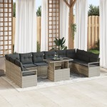 vidaXL Set de canapele pentru grădină cu pernă 11 pcs Gri deschis vidaXL Set de canapele pentru grădină cu pernă 11 pcs Gri deschis