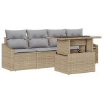vidaXL Set de canapele pentru grădină Manual 5 pcs bej și gri deschis