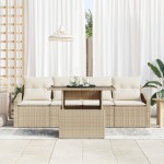 vidaXL Set de canapele pentru grădină cu pernă 5 pcs bej și crem vidaXL Set de canapele pentru grădină cu pernă 5 pcs bej și crem