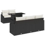 vidaXL Set de canapele pentru grădină cu pernă 6 pcs negru și crem vidaXL Set de canapele pentru grădină cu pernă 6 pcs negru și crem