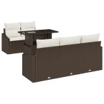 vidaXL Set de canapele pentru grădină cu pernă 6 pcs maro și crem vidaXL Set de canapele pentru grădină cu pernă 6 pcs maro și crem