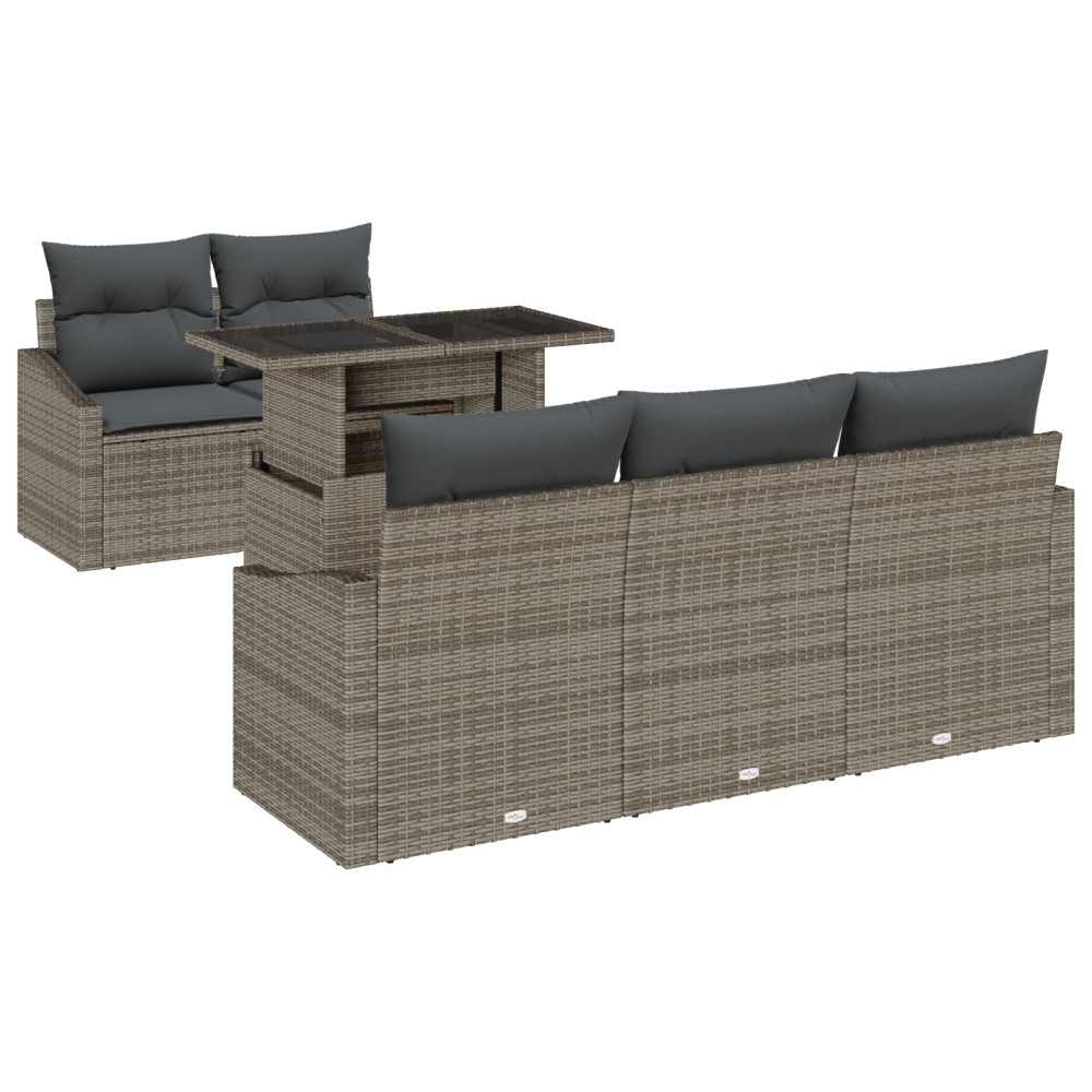 vidaXL Set de canapele pentru grădină 6 pcs Gri 100 x 55 x 73 cm
