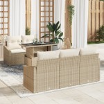 vidaXL Set de canapele pentru grădină cu pernă 6 pcs bej și crem vidaXL Set de canapele pentru grădină cu pernă 6 pcs bej și crem