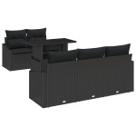 vidaXL Set de canapele pentru grădină 6 pcs Negru 100 x 55 x 73 cm