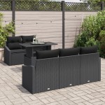 vidaXL Set de canapele pentru grădină 6 pcs Negru 100 x 55 x 73 cm