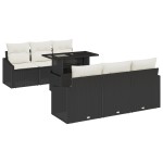 vidaXL Set de canapele pentru grădină cu pernă 7 pcs negru și crem vidaXL Set de canapele pentru grădină cu pernă 7 pcs negru și crem