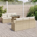 vidaXL Set de canapele pentru grădină cu pernă 7 pcs bej și crem vidaXL Set de canapele pentru grădină cu pernă 7 pcs bej și crem