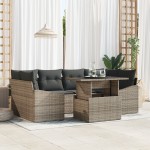 vidaXL Set de canapele pentru grădină 7 pcs Gri 100 x 55 x 73 cm