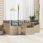vidaXL Set de canapele pentru grădină 7 pcs bej și gri deschis