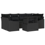 vidaXL Set de canapele pentru grădină 7 pcs Negru 100 x 55 x 73 cm vidaXL Set de canapele pentru grădină 7 pcs Negru 100 x 55 x 73 cm