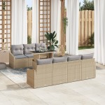 vidaXL Set de canapele pentru grădină 8 pcs bej și gri deschis
