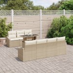 vidaXL Set de canapele pentru grădină cu pernă 8 pcs bej și crem