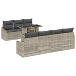 vidaXL Set de canapele pentru grădină cu pernă 8 pcs Gri deschis
