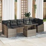vidaXL Set de canapele pentru grădină 8 pcs Gri 100 x 55 x 73 cm