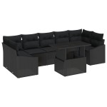 vidaXL Set de canapele pentru grădină 8 pcs Negru 100 x 55 x 73 cm