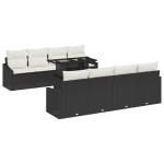 vidaXL Set de canapele pentru grădină cu pernă 7 pcs negru și crem vidaXL Set de canapele pentru grădină cu pernă 7 pcs negru și crem