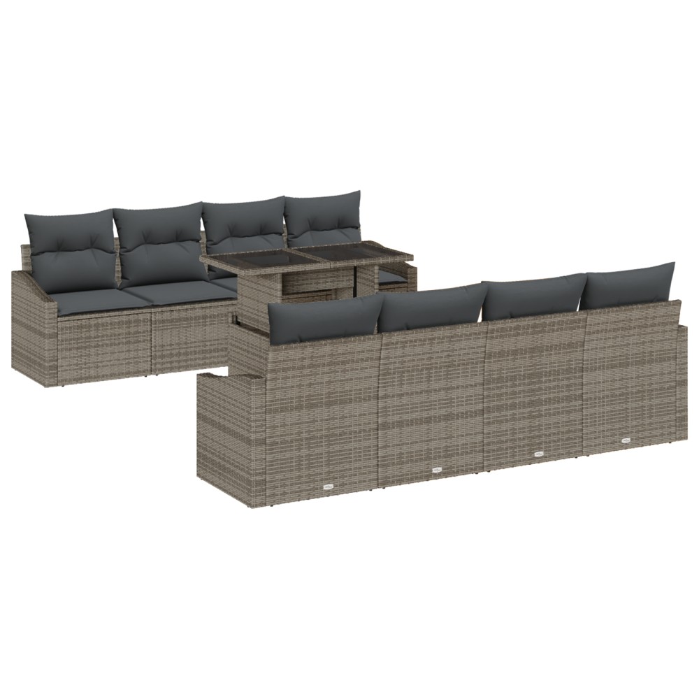 vidaXL Set de canapele pentru grădină 7 pcs Gri 100 x 55 x 73 cm