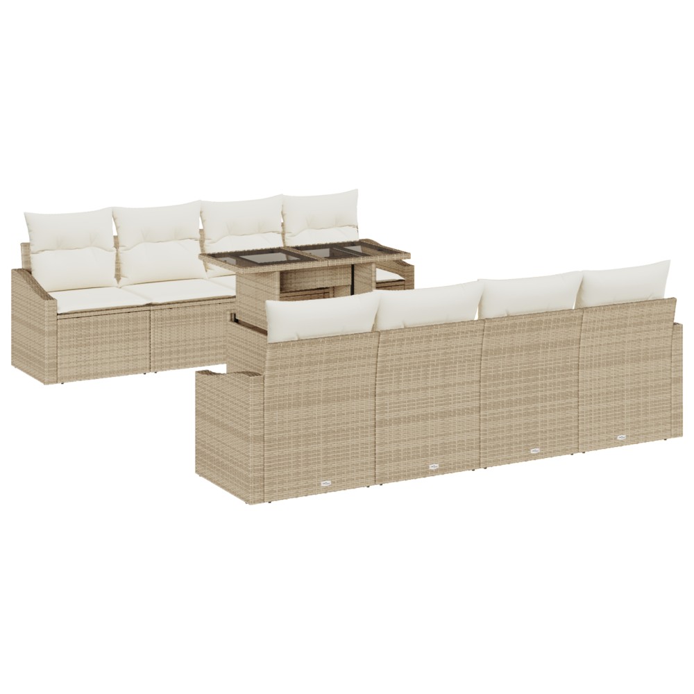 vidaXL Set de canapele pentru grădină cu pernă 7 pcs bej și crem