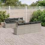 vidaXL Set de canapele pentru grădină cu pernă 7 pcs Gri deschis