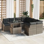 vidaXL Set de canapele pentru grădină 9 pcs Gri 100 x 55 x 73 cm